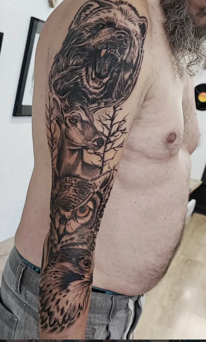 Black and grey tattoo